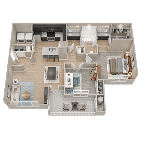 Floor plan for 1 bed, 1 bath, 1100 sqft